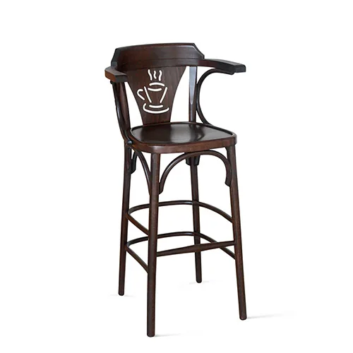 A56 bar chair with caffe symbol — барні стільці з дерева